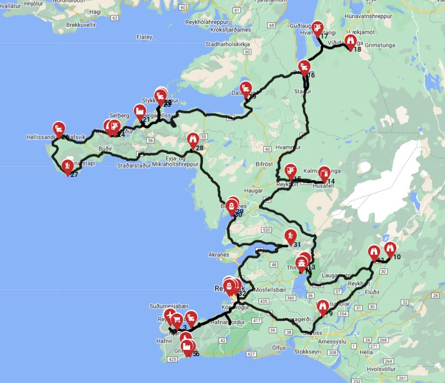 Map for Iceland - North West